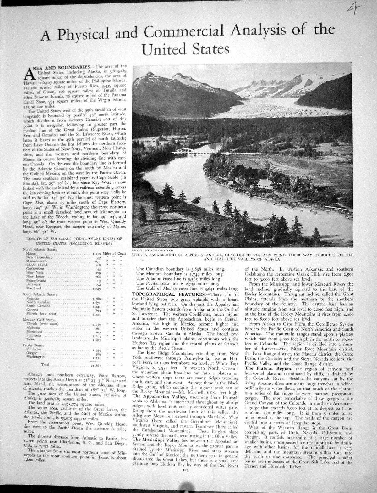 Original Old Vintage Print Collier Mountains America Valeys Alaska 1936 20th