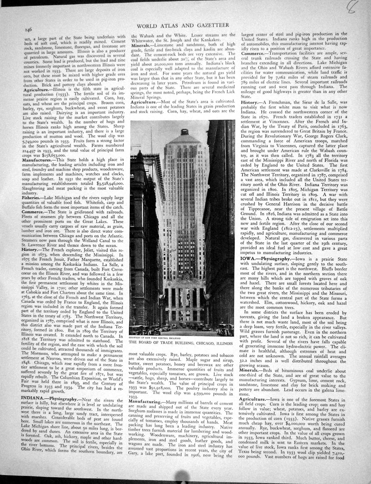 Antique Print Collier Photograph 1936 Board Trade Building Chicago Illinois