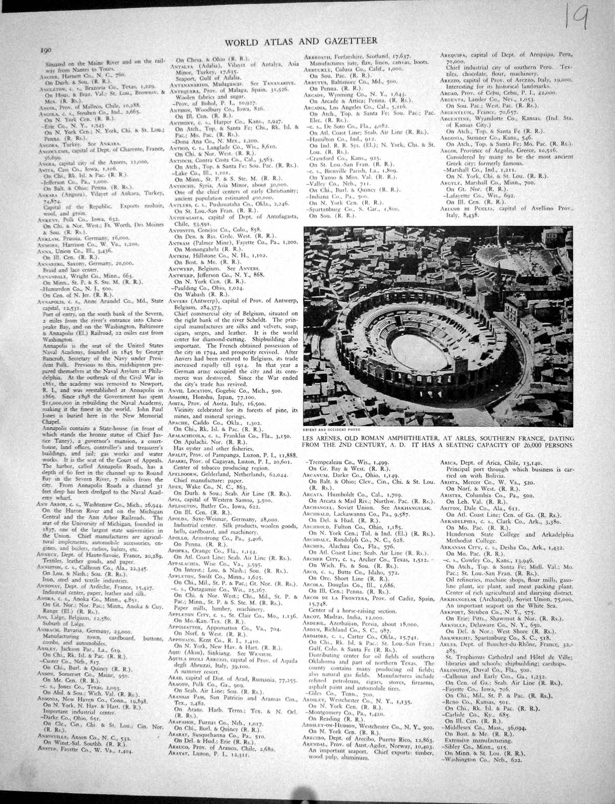 Old Vintage Print Collier 1936 Les Arenes Roman Amphitheatre Arles France 20th