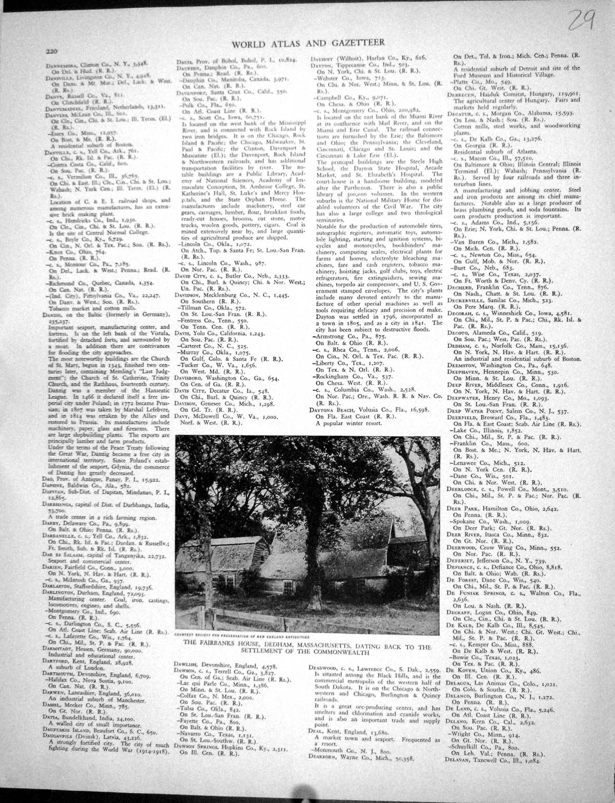 Original Old Vintage Print Collier 1936 Fairbanks House Dedham Massachusetts