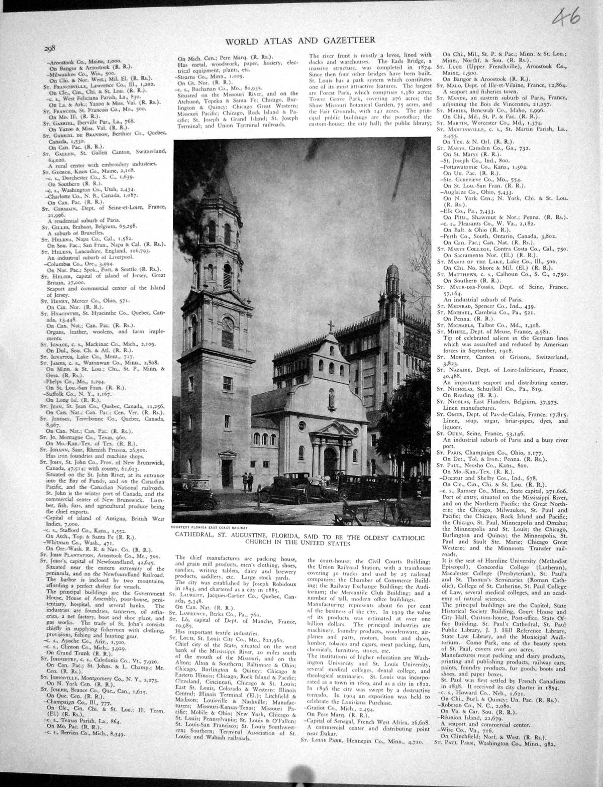 Antique Print Collier 1936 Cathedral St. Augustine Flordis Catholic Church 20th