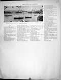 Antique Old Print Zurich Switzerland Architecture Boats Collier Prin T1936 20th