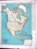Old Collier Map 1936 Rand Mcnally North America Nevada Mexico Wyoming 20th