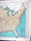 Antique Old Print Collier Map 1936 Rand Mcnally United States America Alabama