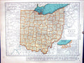 Old Print Collier Map 1936 Rand Mcnally Ohio Cleveland Oklahoma Delaware 20th
