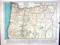 Antique Old Print Collier Map 1936 Rand Mcnally Oregon Pennsylvania America