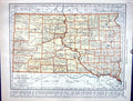 Antique Old Print Collier Map 1936 Rand Mcnally South Dakota Texas America 20th