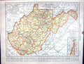 Antique Print Collier Map 1936 Rand Mcnally West Virginia America Wisconsin