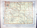 Old Print Collier Map 1936 Rand Mcnally Wyoming America Alaska Bering Sea 20th
