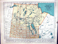 Old Collier Map 1936 Rand Mcnally Manitoba Saskatchewan Canada Albert 20th
