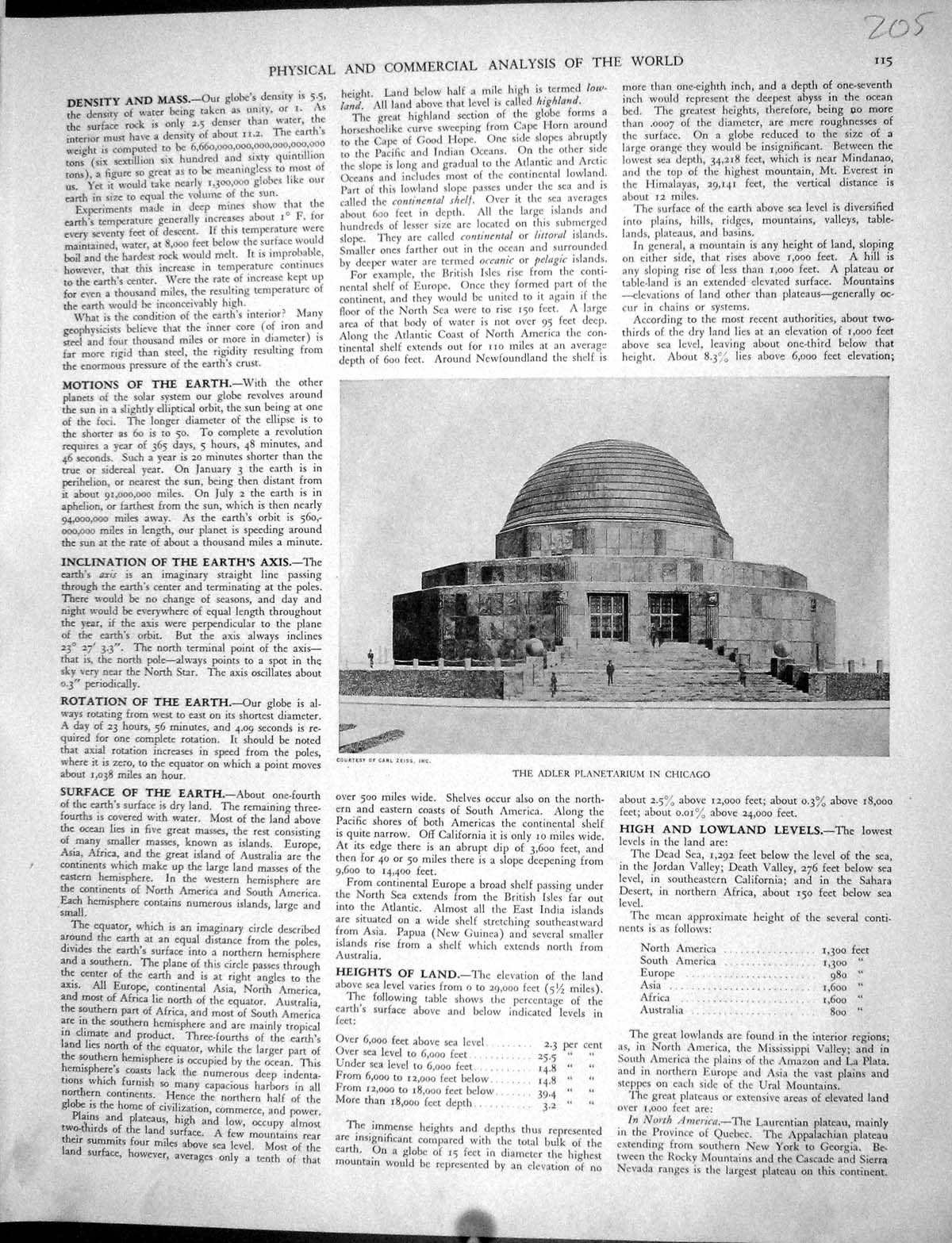 Antique Old Print Collier 1936 Adler Planetarium Chicago Switzerland Colorado