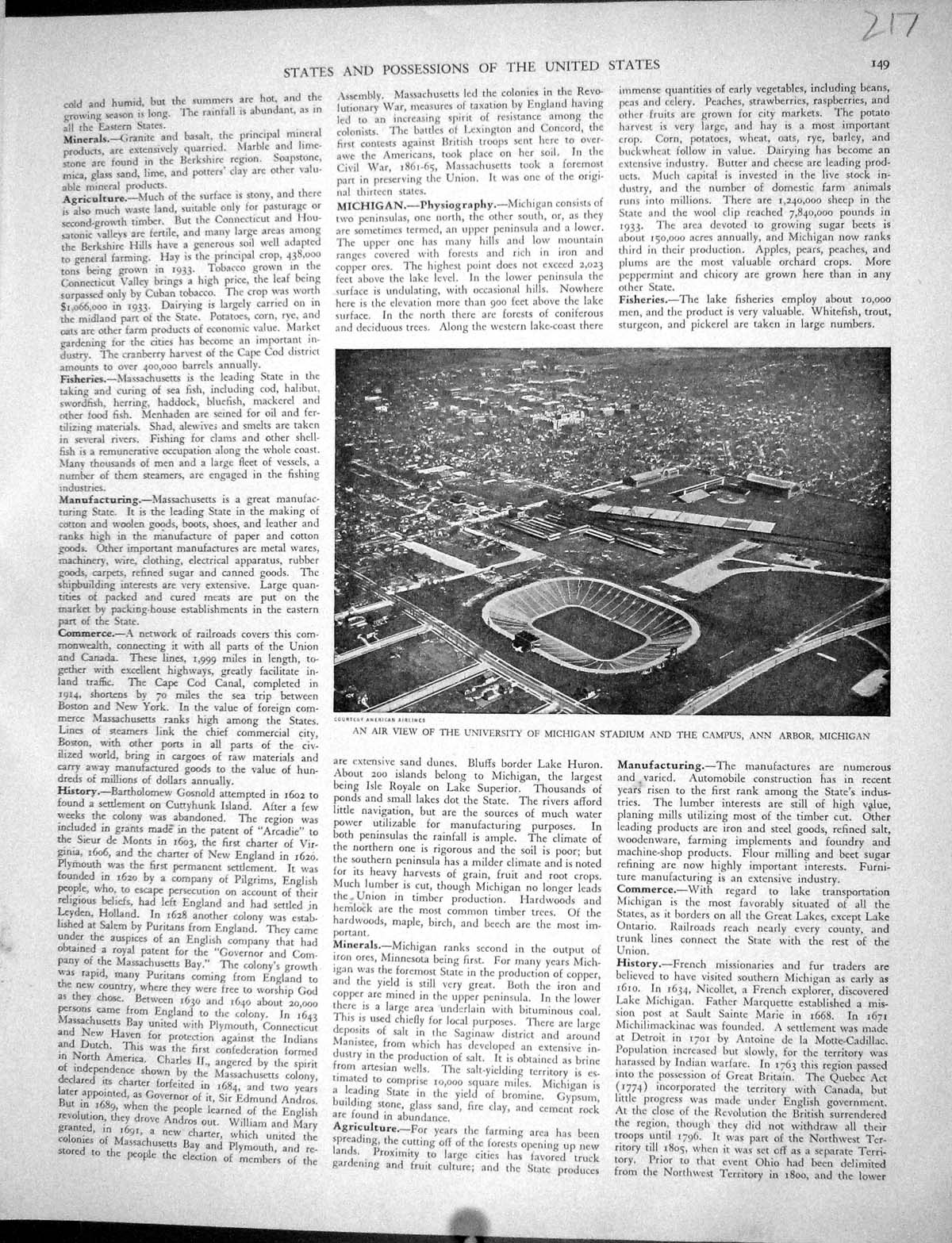 Antique Old Print Collier 1936 University Michigan Stadium Arbor Airway Map