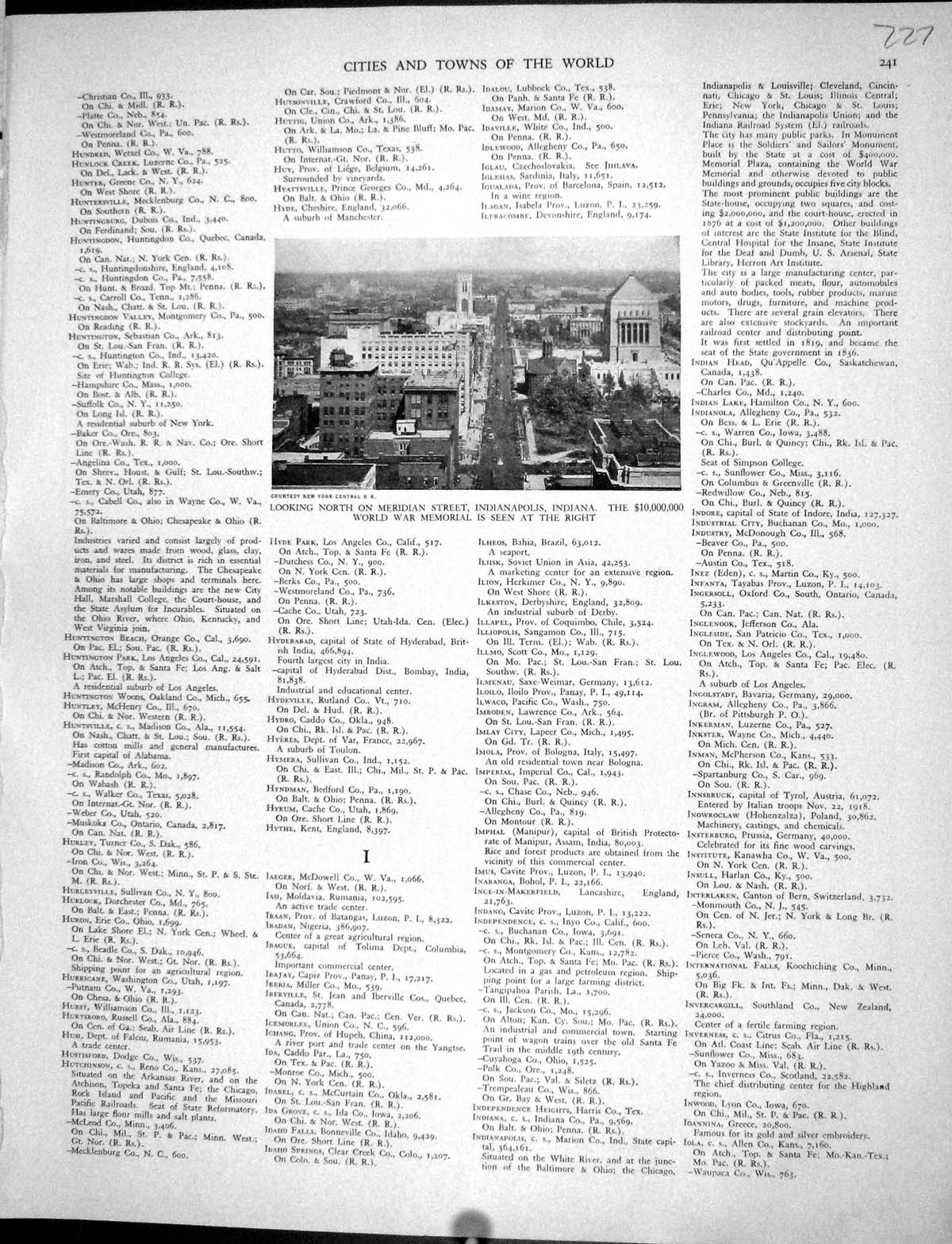 Old Collier 1936 Meridian Indianapolis Indiana War Memorial Map Plan 20th