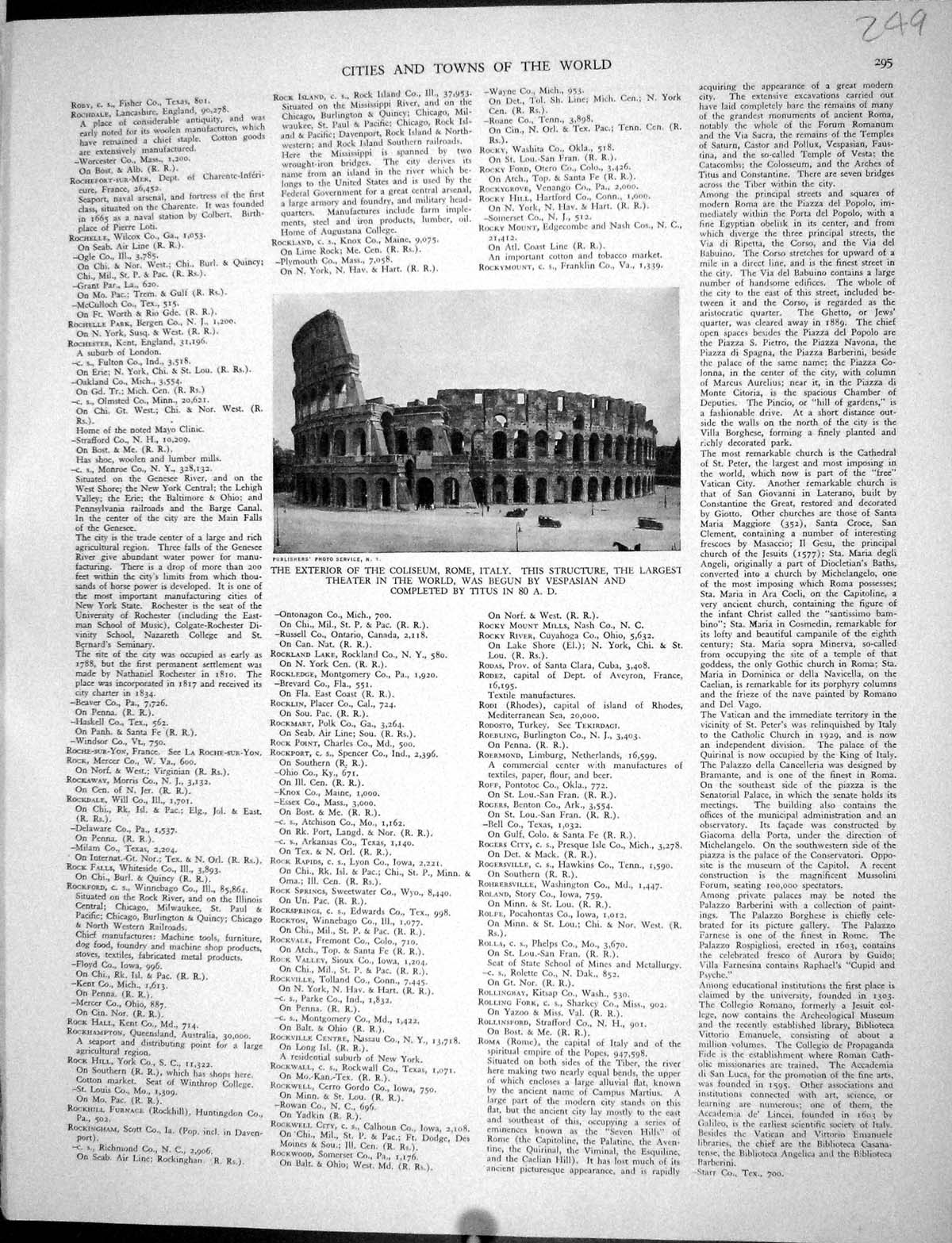 Old Print Collier 1936 Coliseum Rome Italy St. Peter'S Vatican City Tiber 20th