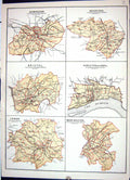 Old Plan Birmingham Bradford Bristol Leeds Manchester Keane Map 1886 Victorian
