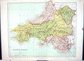 Antique Print Hughes Keane Map South Wales 1886 Pembroke Caerphilly Radnor 19th