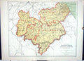 Old Print Roxburgh Berwick Selkirk Peebles Hughes Keane Map England 1886 19th