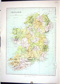 Antique Old Print Munster Donegal Ulster Cork Hughes Keane Map Ireland1886 19th