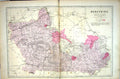 Antique Old Print Bacon Map 1883 Berkshire Reading Abingdon Windsor England