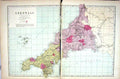 Original Old Antique Print Damaged Bacon Map 1883 Scilly Isles Cornwall England