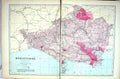 Old Damaged Bacon Map 1883 Dorsetshire England Weymouth Poole Harbour Victorian