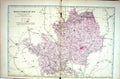 Old Print Bacon Map 1883 Hertfordshire England Hertford Bishop Stortford 19th