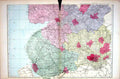 Old Print Bacon Map 1883 Lancashire England Liverpool Manchester Preston 19th