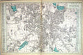 Original Old Antique Print Bacon Map 1883 Street Plan Bradford England 19th