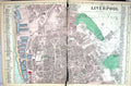 Original Old Antique Print Damaged Bacon Map 1883 Street Plan Liverpool England
