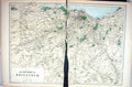 Original Old Antique Print Damaged Environs Edinburgh Scotland Bacon Map 1883