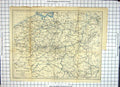 Old Antique Print Map Belgique Belgium Bruxelles Mons Liege Anvers Euorpe
