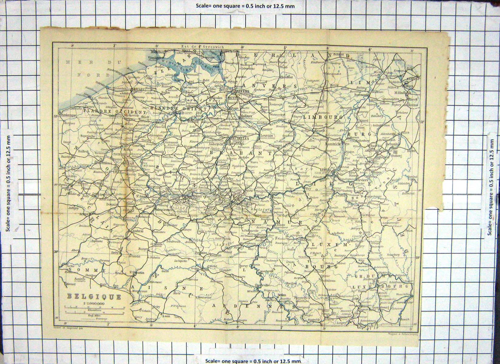 Old Antique Print Map Belgique Belgium Bruxelles Mons Liege Anvers Euorpe