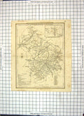 Antique Old Print Map Cambridegshire England Cambridge Huntingdon Newmarket