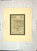 Antique Old Print Map Huntingdonshire England St. Ives Northampton Huntingdon