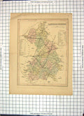 Old Print Map Cambridgeshire England Ely Huntingdon Peterborough Wisbeach
