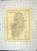 Old Antique Print Map Nottinghamshire England Nottingham Worksop Bingham