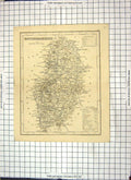 Antique Print Map Nottinghamshire England Mansfield Nottingham Gainsborough