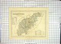 Original Old Antique Print Northamptonshire Map Kettering Peterborugh Daventry