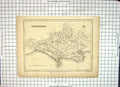 Antique Old Print Map England Dorsetshire Melcombe Regis Weymouth Dorchester