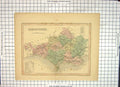 Antique Old Print Map Dorsetshire England Dorchester Weymouth Poole Harbour