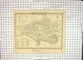 Original Old Antique Print Map Dorsetshire England Dorchester Weymouth Wareham