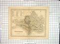 Old Antique Print Map Dorsetshire England Dorchester Weymouth Lyme Regis