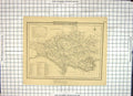 Old Antique Print Map Dorsetshire England Weymouth Wareham Poole Bridport
