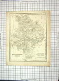 Original Old Antique Print Map Huntingdonshire England Peterborough Kimbolton