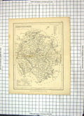 Antique Old Print *6056 Map Dugdales Herefordshire England Hereford Bromyard