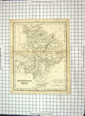 Antique Old Print Scott Map Huntingdonshire Huntgindon England Peterborough