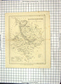 Original Old Antique Print Map Huntingdonshire England Dugdales Huntingdon
