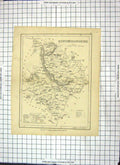Old Map Huntingdonshire England Archer Dugdales Huntingdon Kimbolton