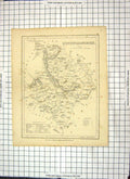 Antique Print Map Archer Dugdales Huntingdonshire England Ramsey Kimbolton