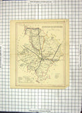 Old Antique Print Map Huntingdonshire Archer Kimbolton England Whittlesea